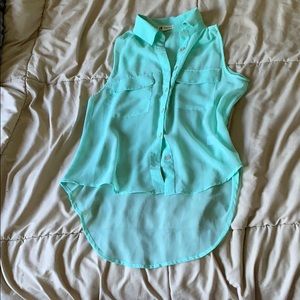Sheer mint blouse